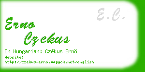 erno czekus business card